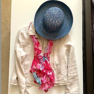 Greenbriar Intl. - Pink floral rectangular scarf, 64 inches x 13 inches